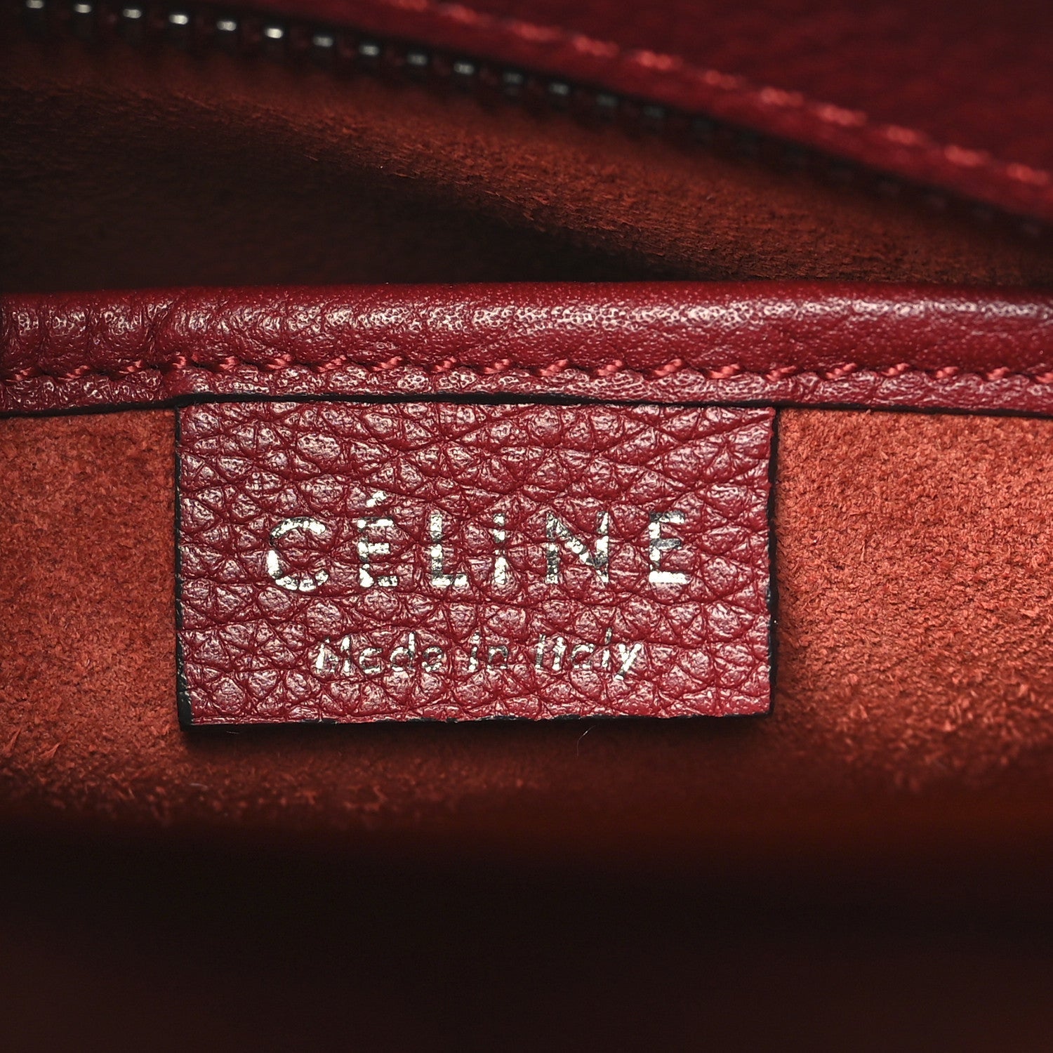 Drummed Calfskin Nano Luggage Merlot