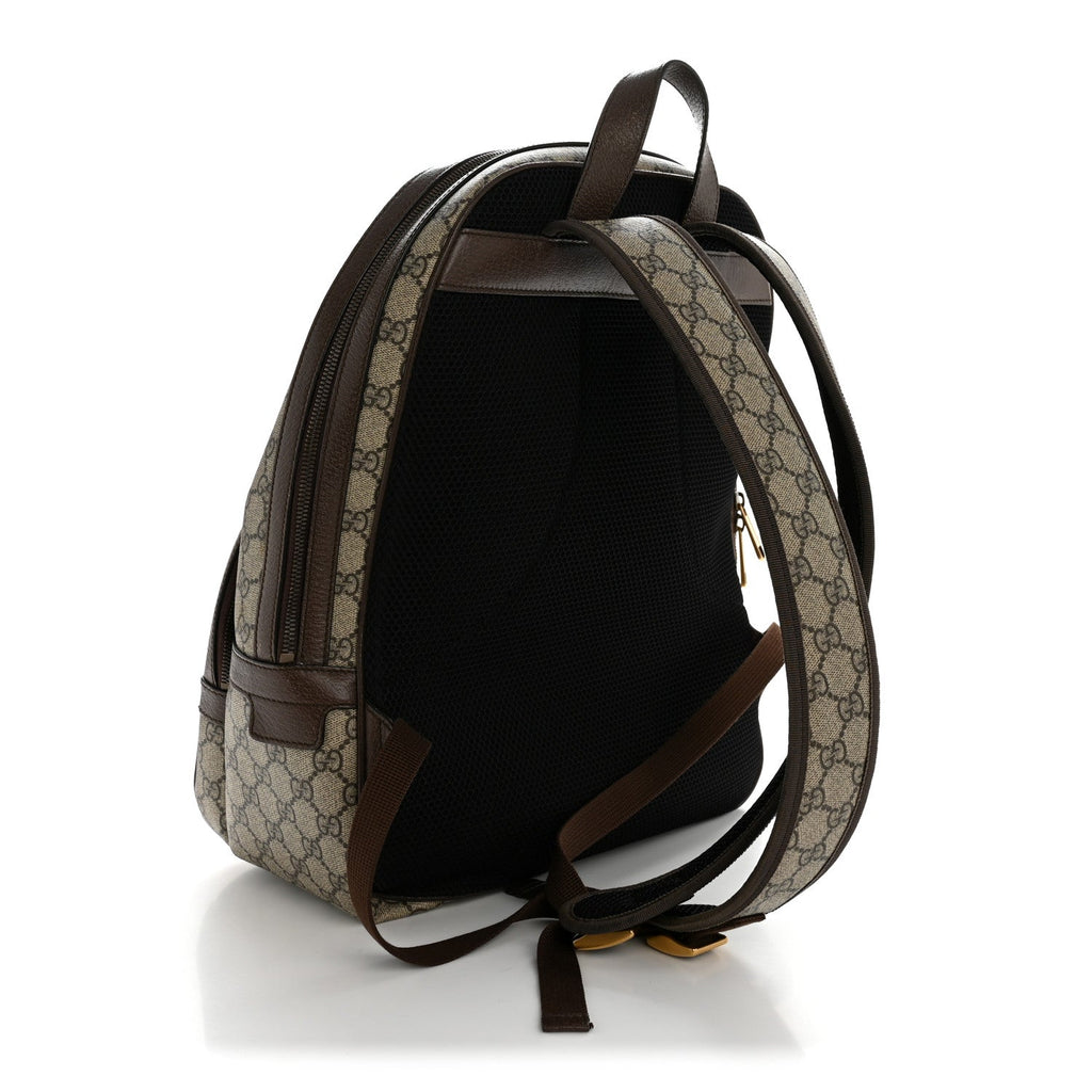 GG Supreme Monogram Medium Ophidia Day Backpack Brown