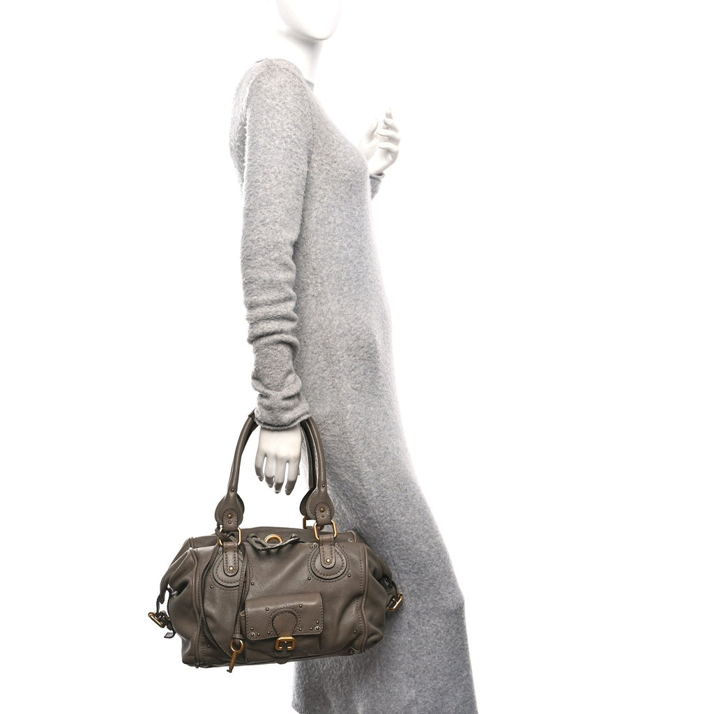 Calfskin Paddington Front Pocket Tote Souris