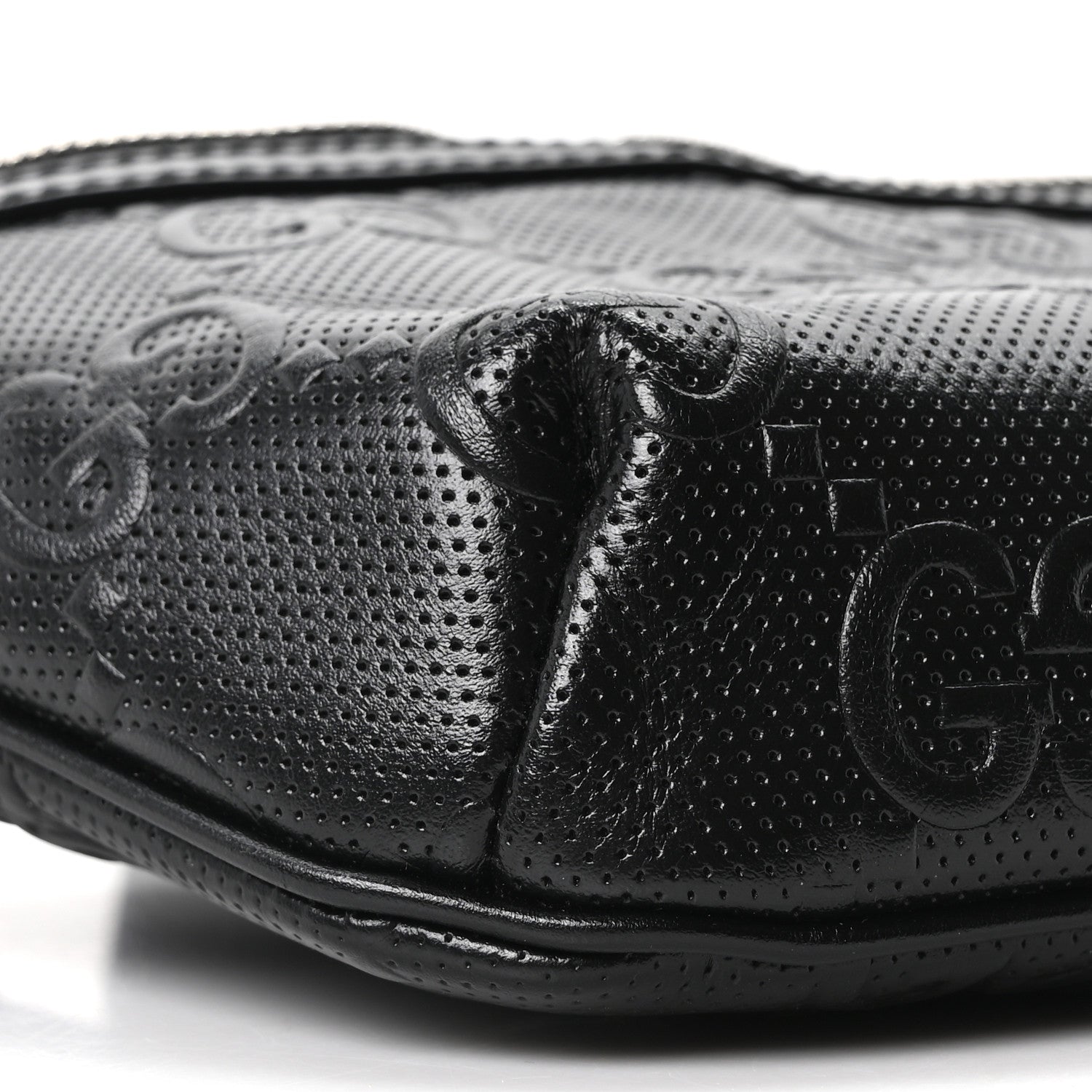 Calfskin GG Tennis Embossed Belt Bag Black