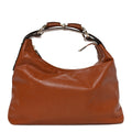 Calfskin Medium Horsebit Chain Hobo Brown