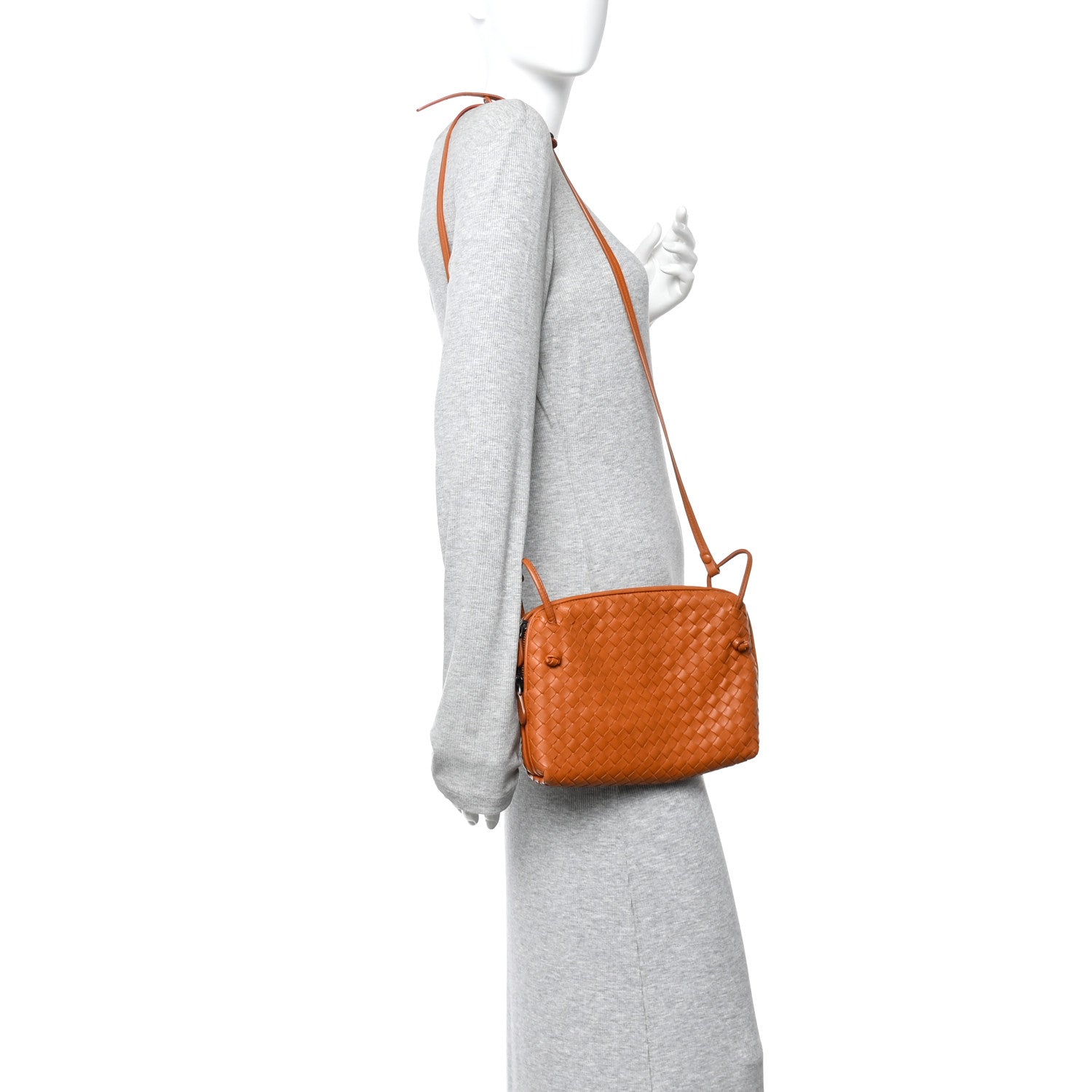 Nappa Intrecciato Nodini Crossbody Messenger Noce