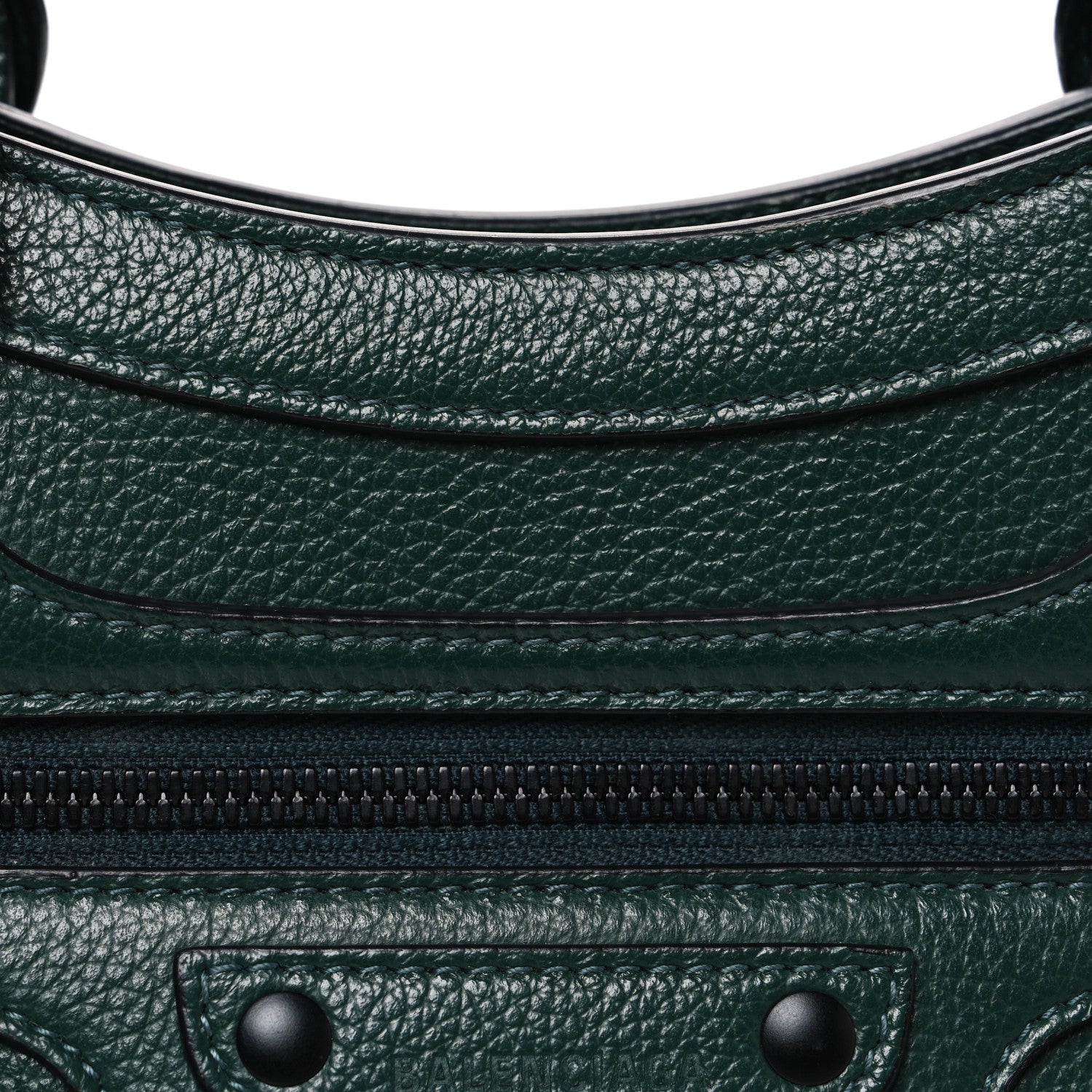 Grained Calfskin Neo Classic Matte Black Hardware S City Forest Green
