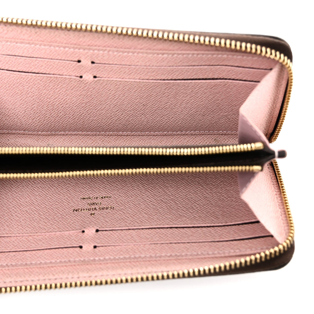 Damier Ebene Clemence Wallet Rose Ballerine