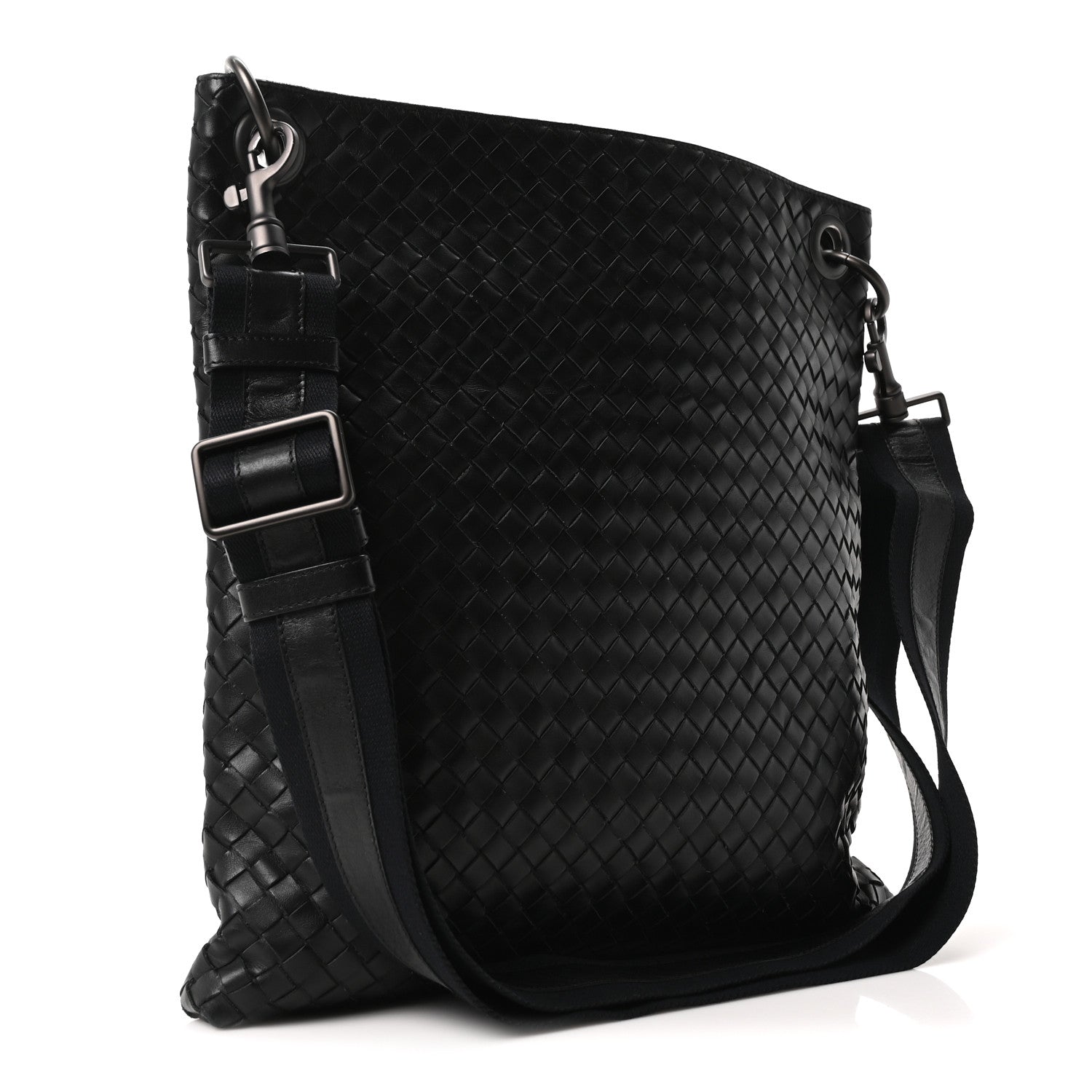 Nappa Intrecciato VN Crossbody Messenger Bag Black