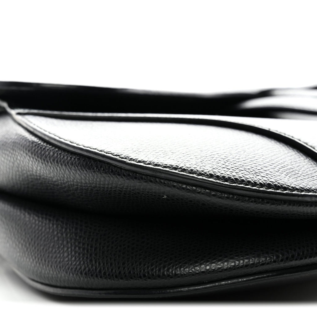 Grained Calfskin Saddle Bag Black