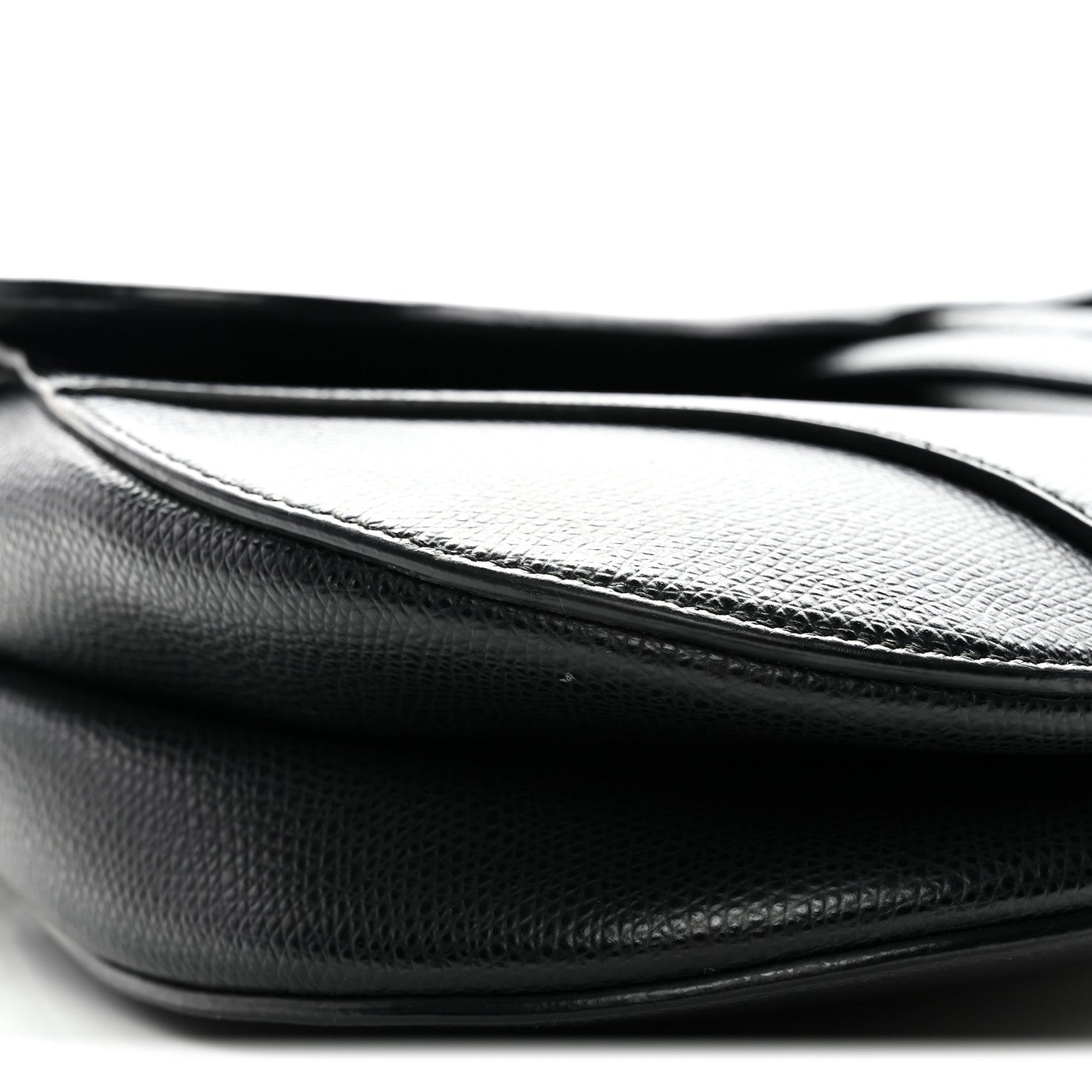 Grained Calfskin Saddle Bag Black