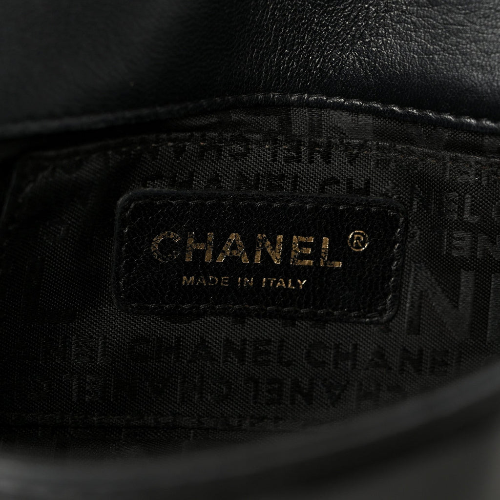 Lambskin Quilted Mini Chocolate Bar Flap Black