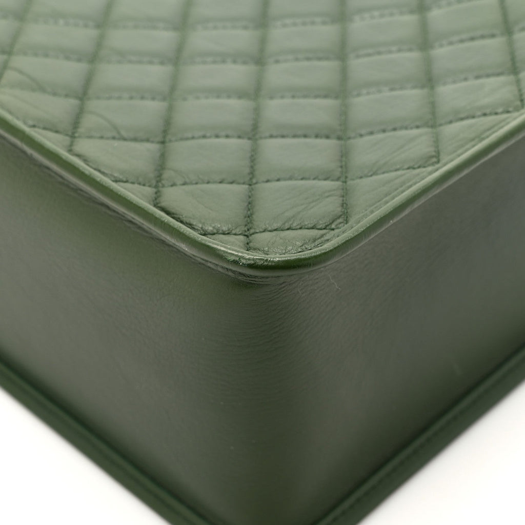 Aged Calfskin Quilted Large Working Vibe Camera Case Khaki