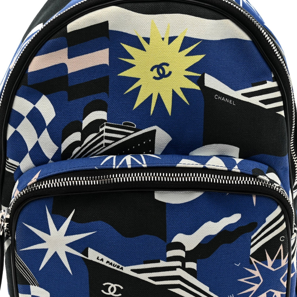 Canvas Cruise La Pausa Print Backpack Blue Multicolor