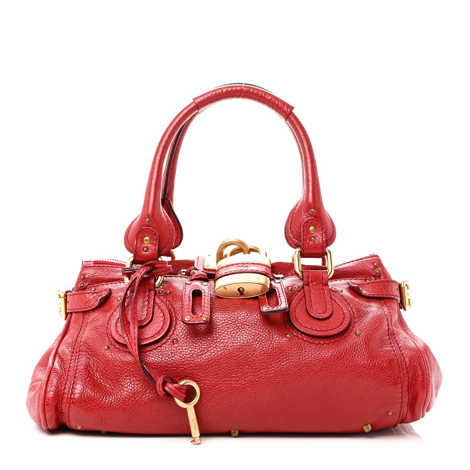 Calfskin Medium Paddington Satchel Red