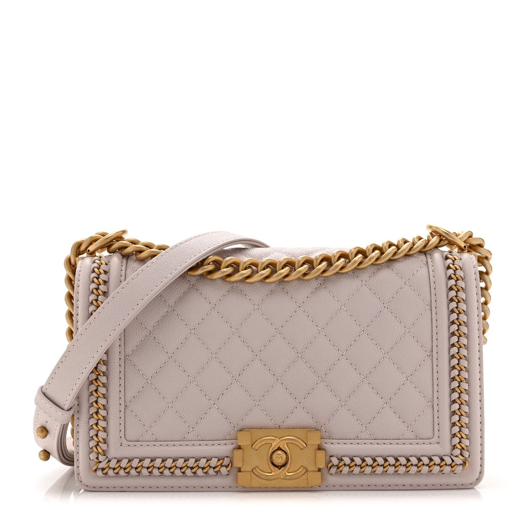 Caviar Quilted Chain Around Medium Boy Flap Light Purple