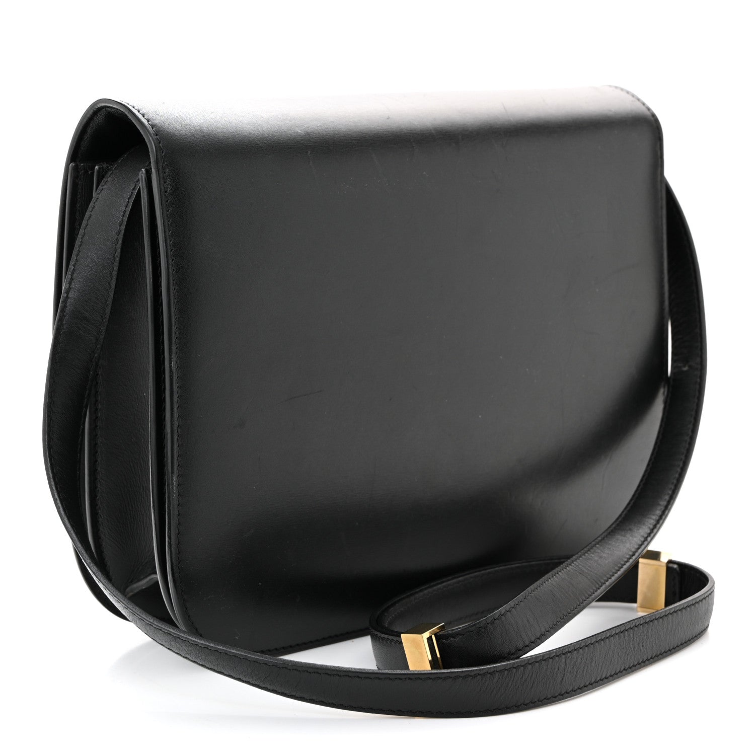 Box Calfskin Medium Classic Box Flap Bag Black