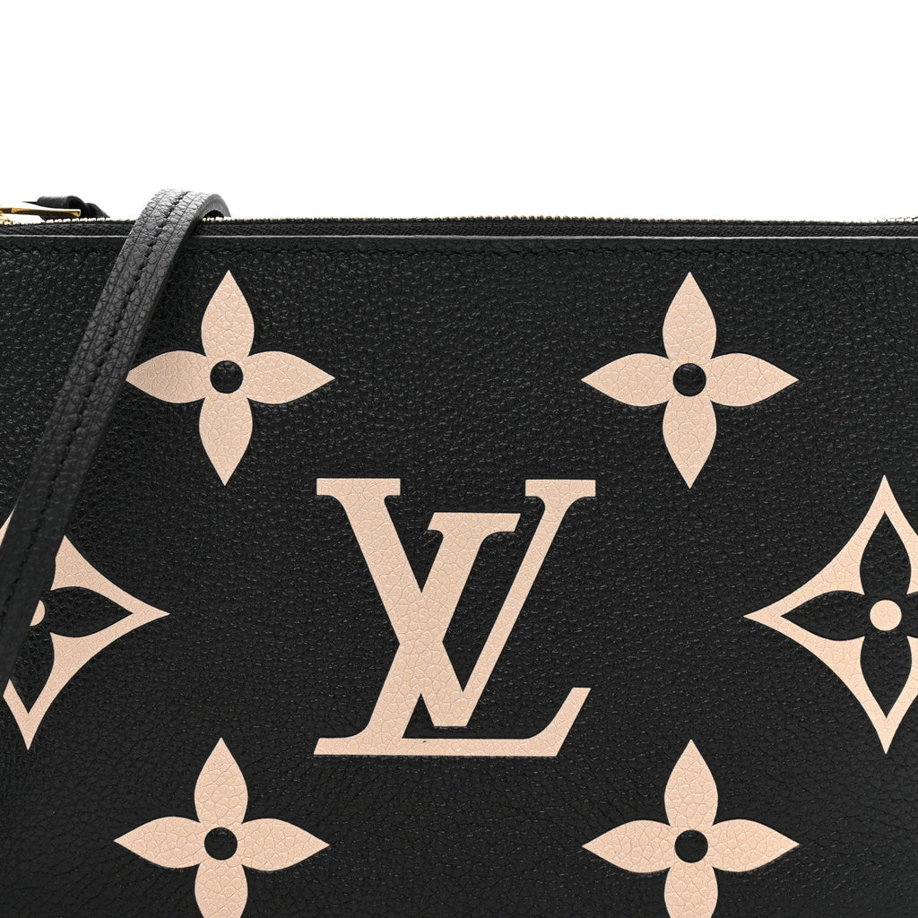 Empreinte Monogram Giant Double Zip Pochette Black Cream