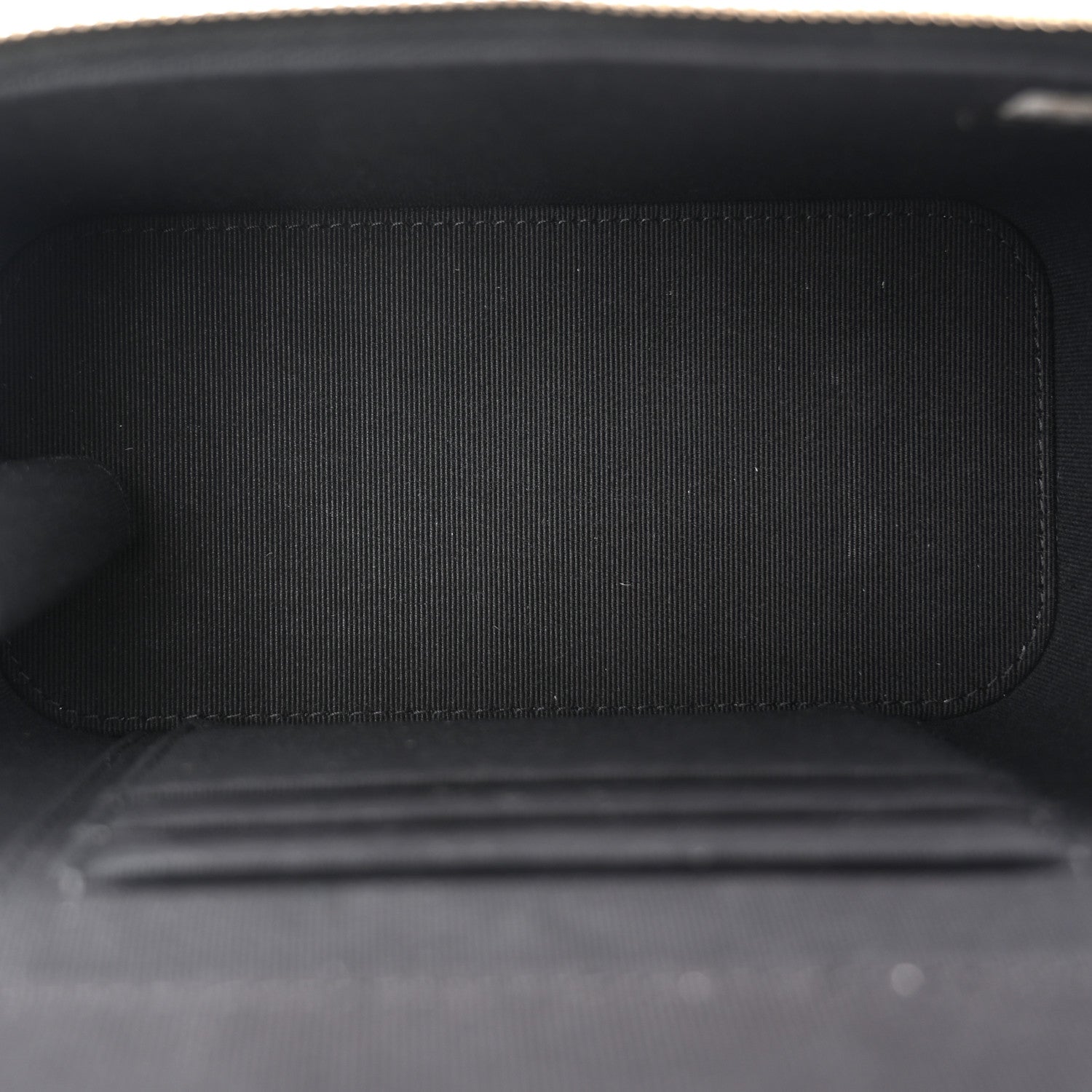 Lambskin Quilted Small Top Handle Vanity Case With Chain Black