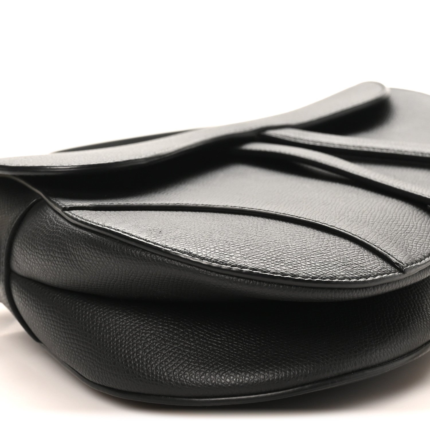 Grained Calfskin Saddle Bag Black