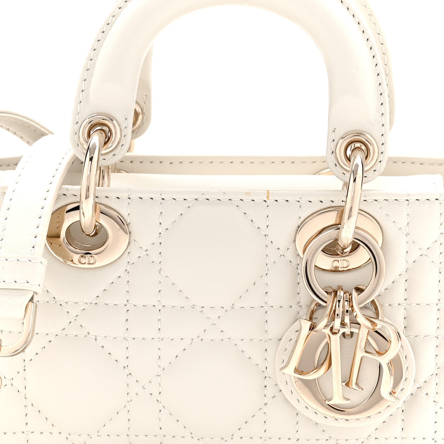 Lambskin Cannage Micro Lady D-Joy Latte