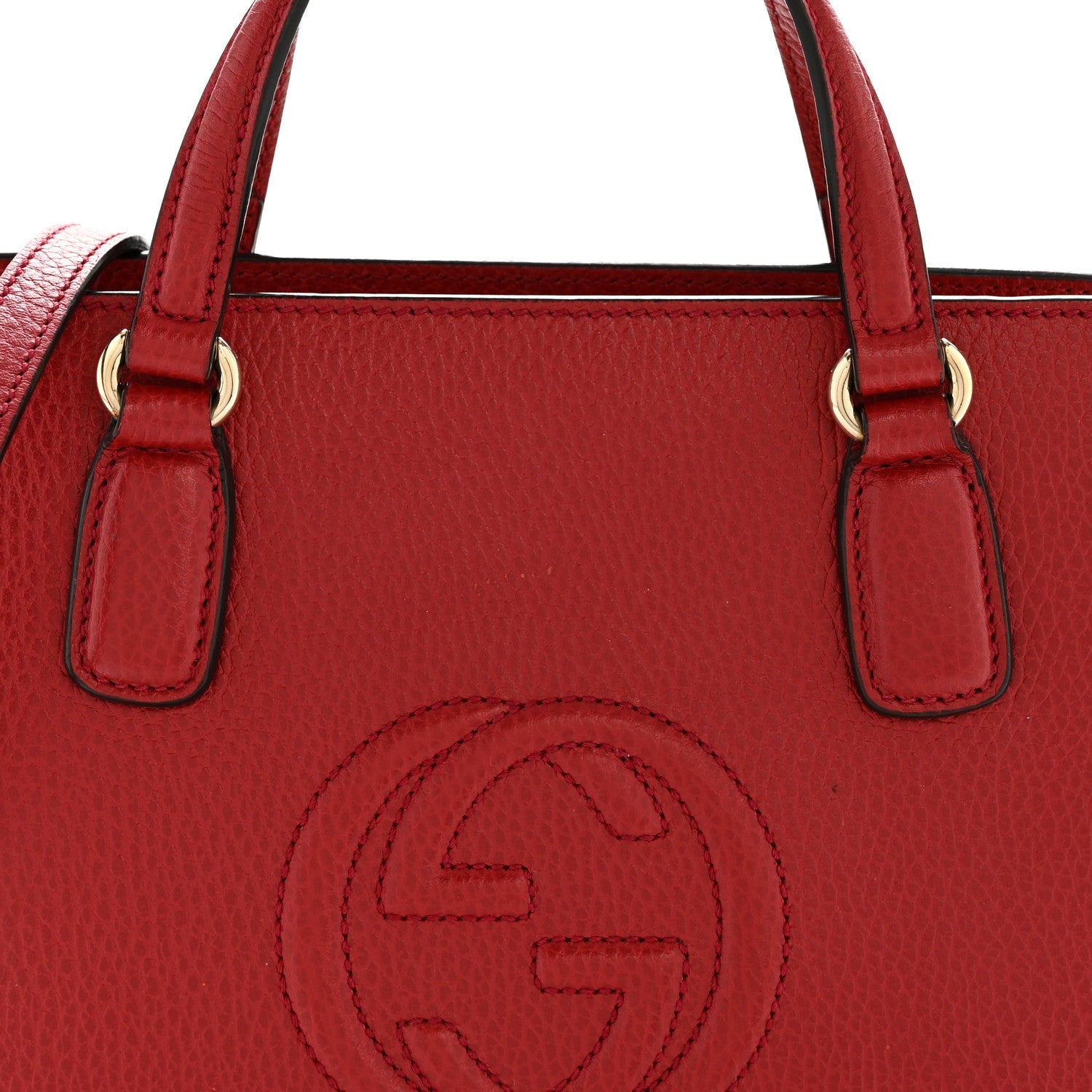 Dollar Calfskin Medium Soho Top Handle Satchel Hibiscus Red