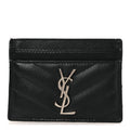 Grain De Poudre Matelasse Chevron Monogram Credit  Case Black