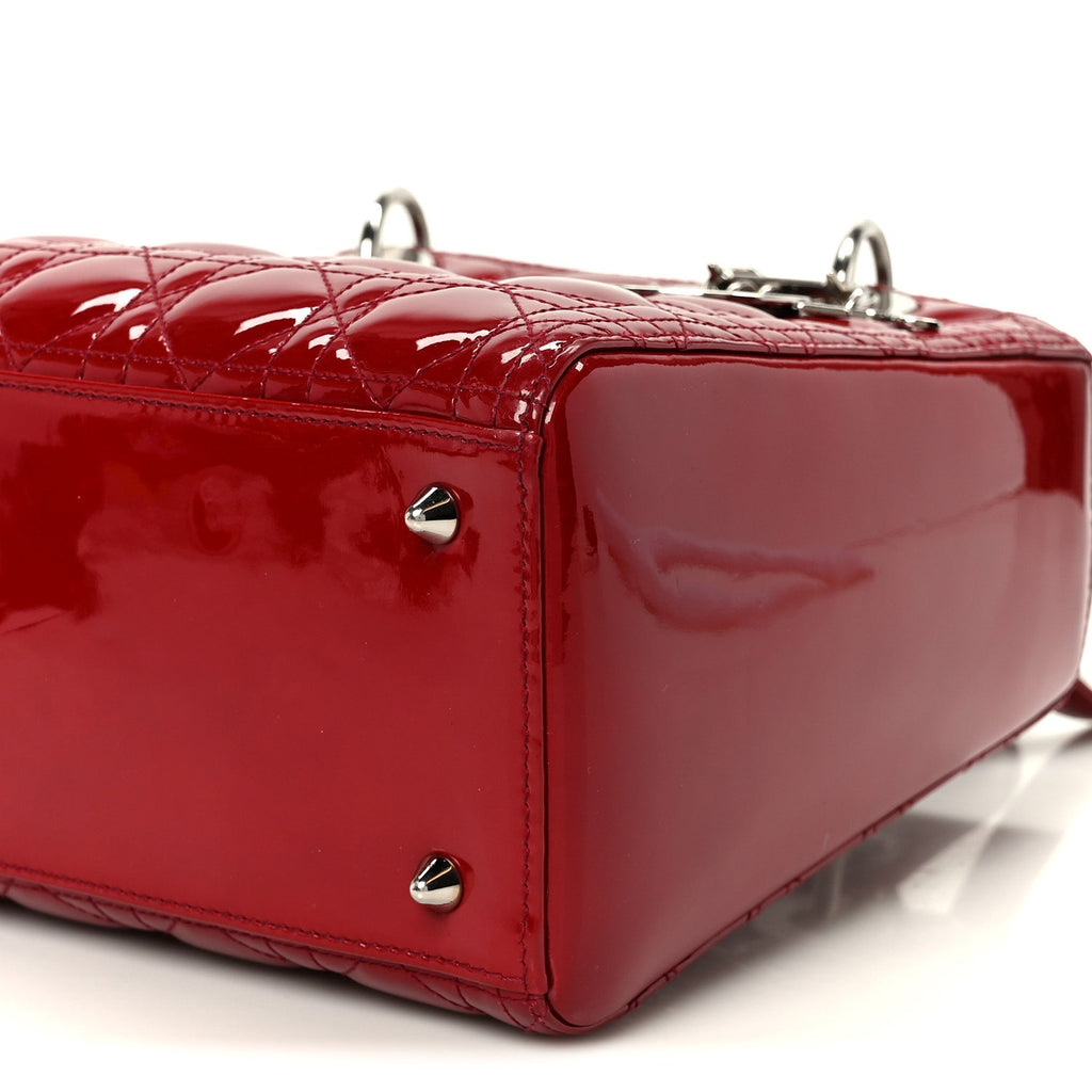 Patent Cannage Medium Lady Dior Red