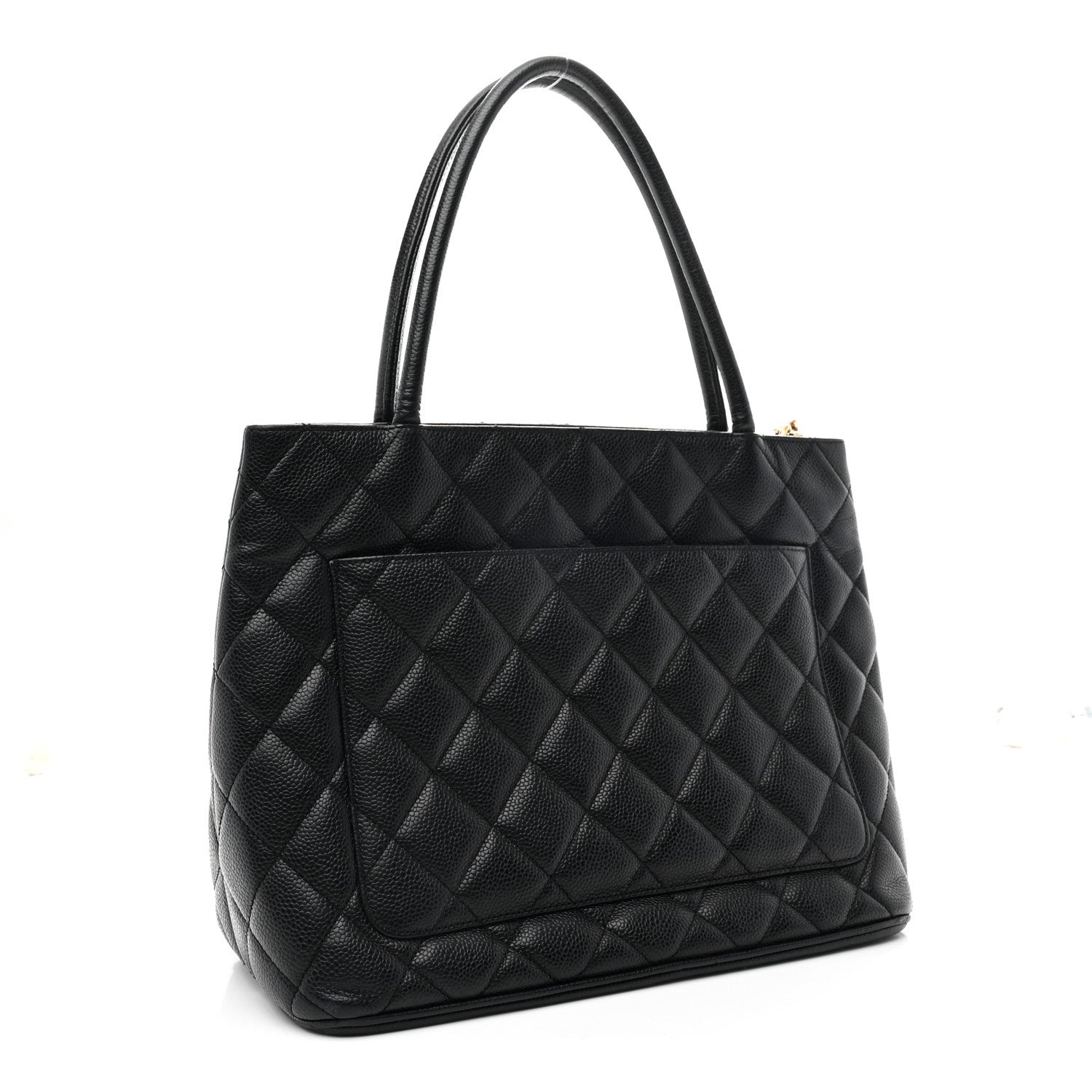 Caviar Quilted Medallion Tote Black