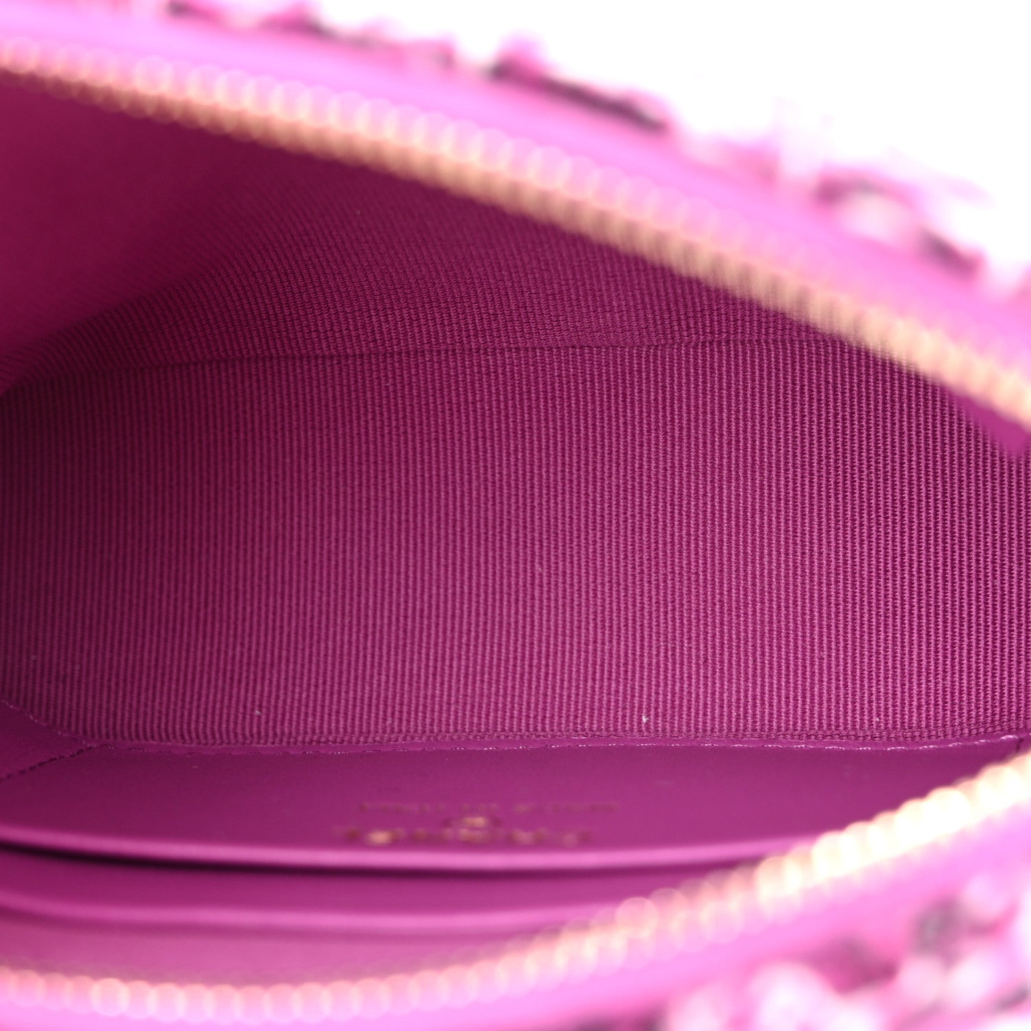Tweed Quilted Mini Clutch With Chain Purple