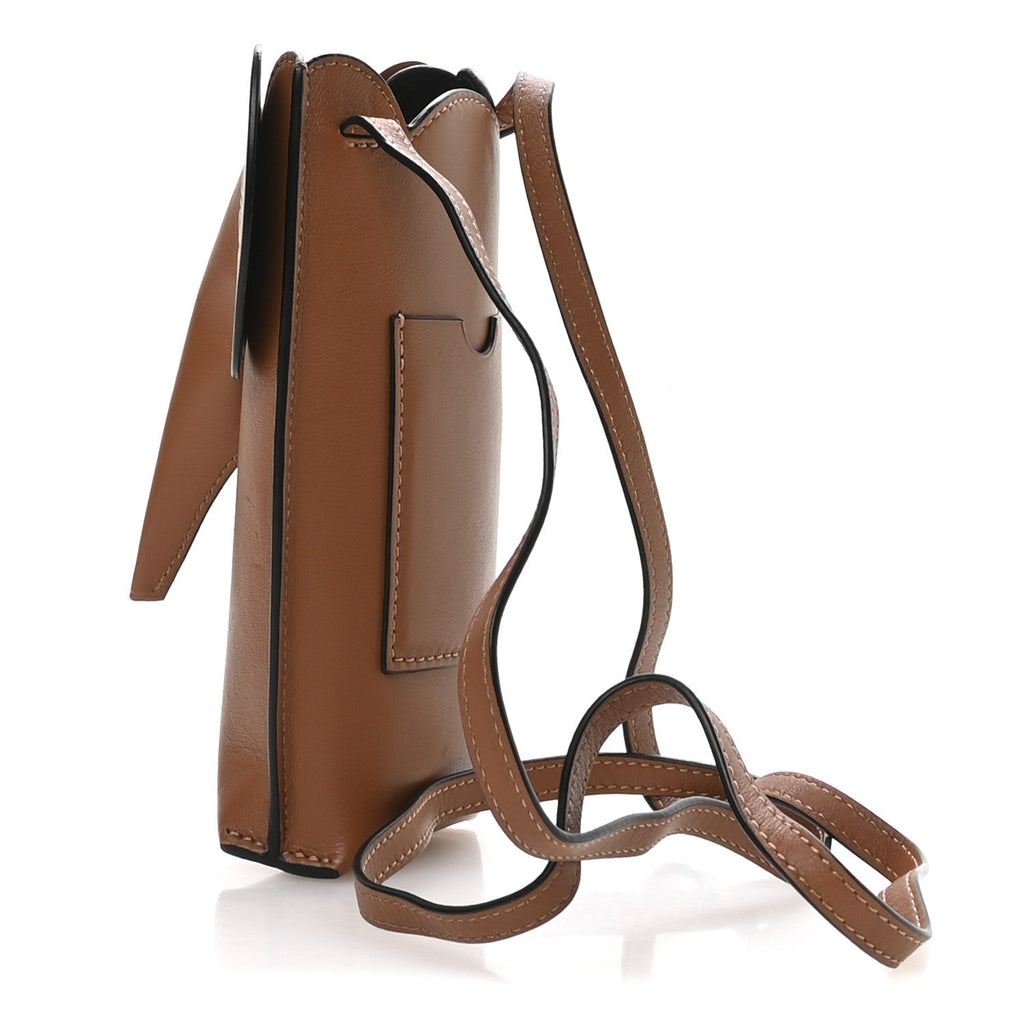 Calfskin Elephant Pouch Crossbody Bag Tan