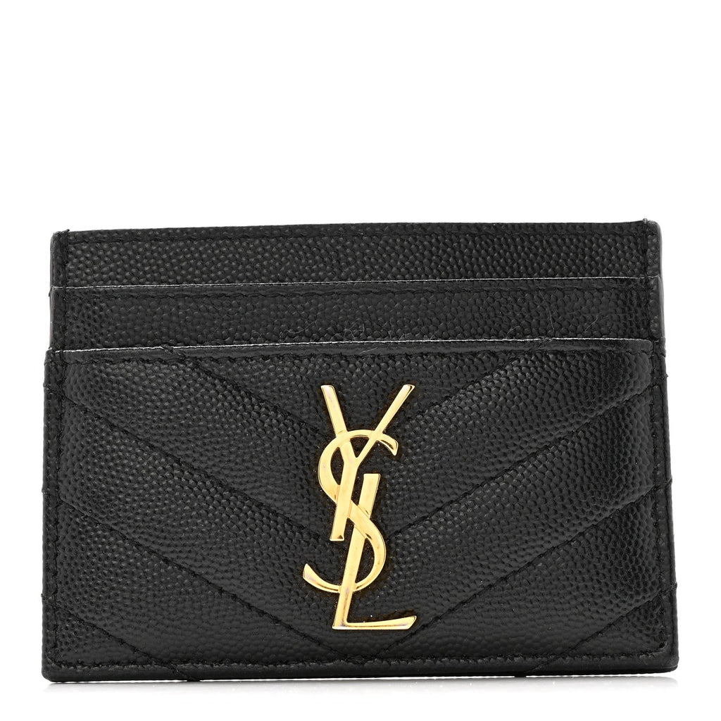 Grain De Poudre Matelasse Chevron Monogram Credit  Case Black