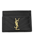 Grain De Poudre Matelasse Chevron Monogram Credit  Case Black