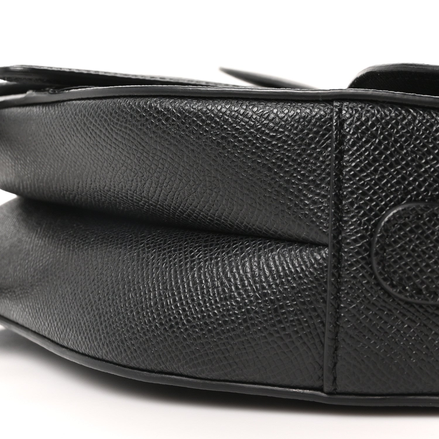 Grained Calfskin Saddle Bag Black
