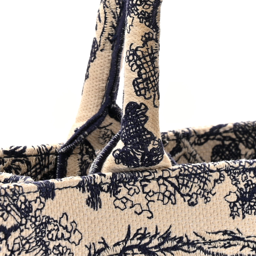 Canvas Embroidered Large Dioriviera Toile De Jouy Book Tote Blue