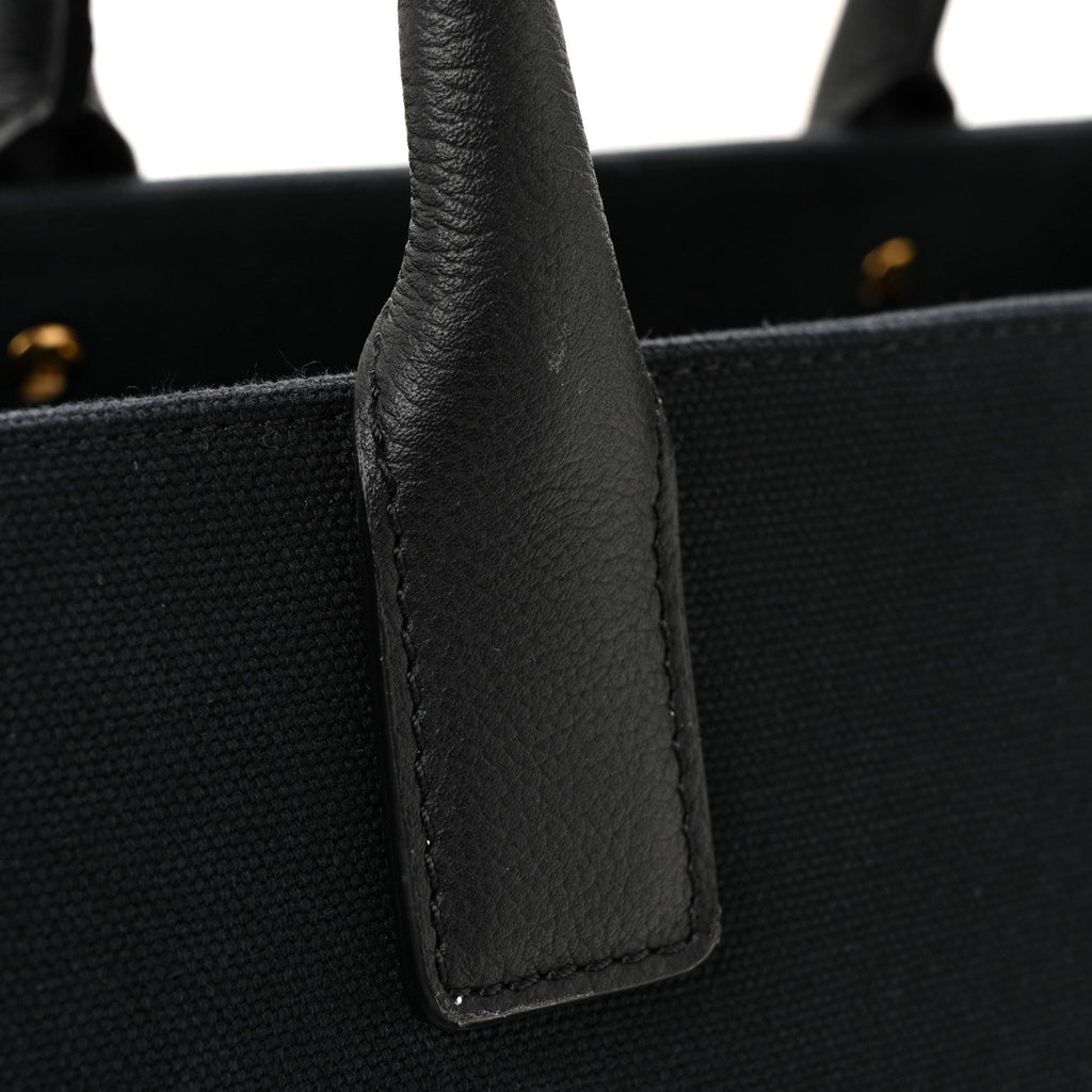 Canvas Calfskin La Medusa Small Tote Black