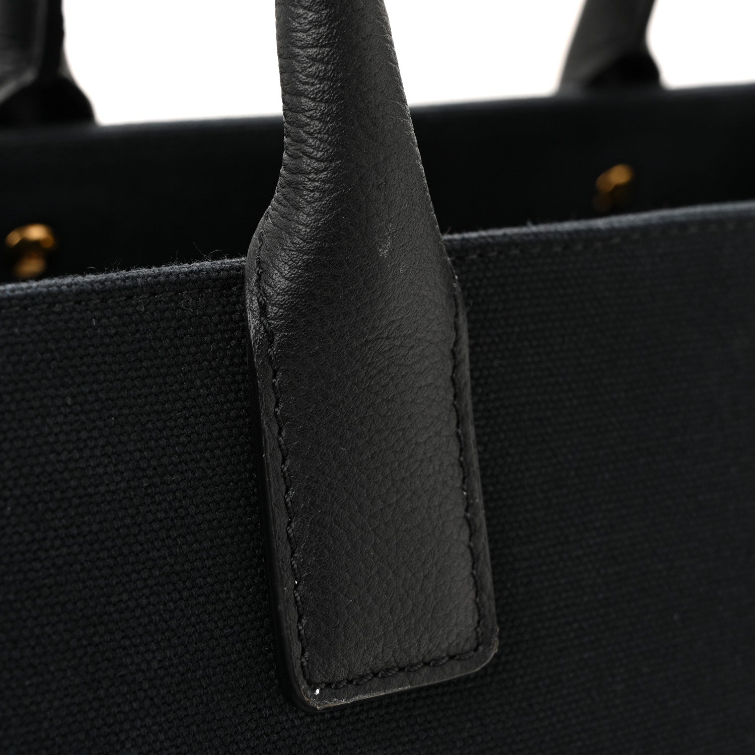 Canvas Calfskin La Medusa Small Tote Black