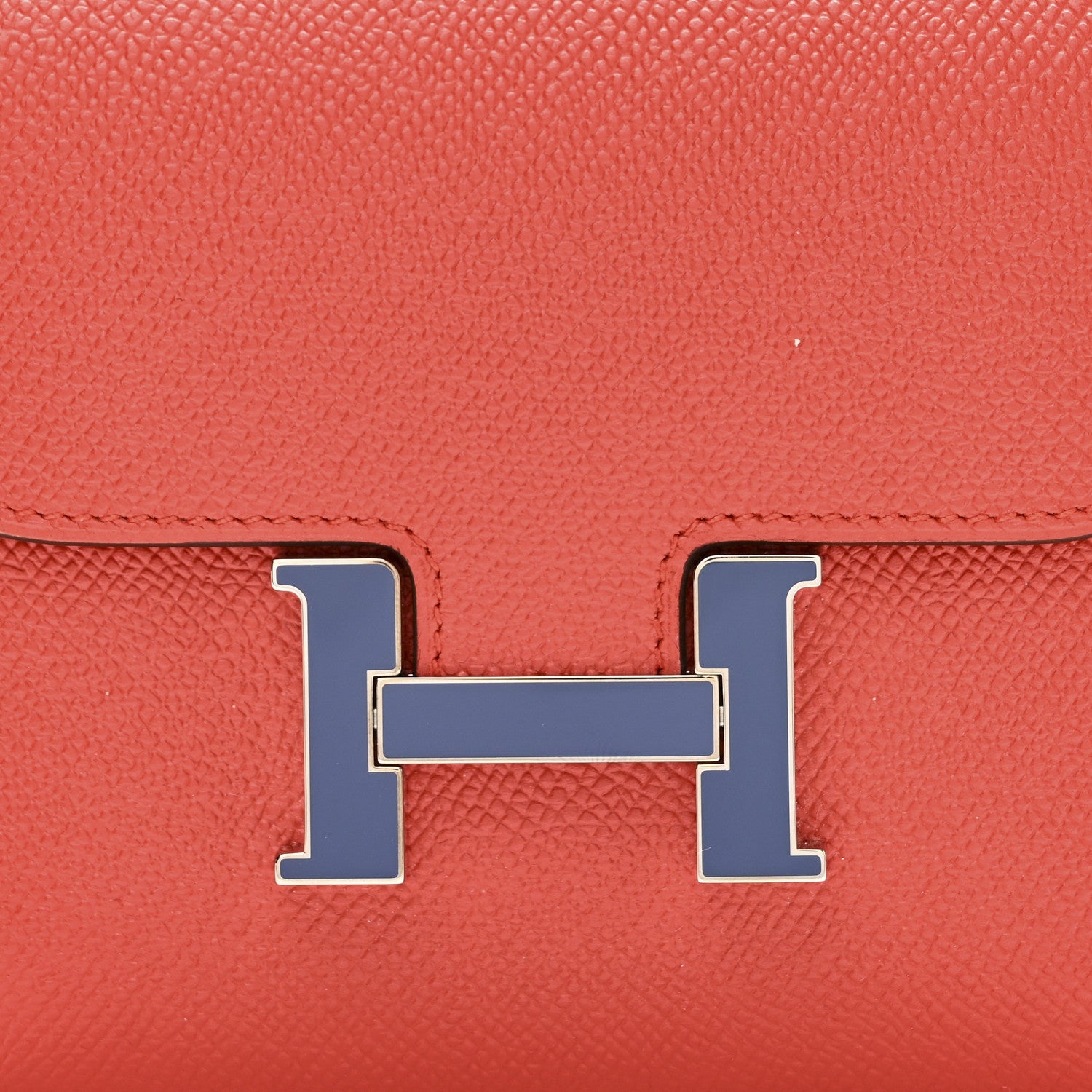 Epsom Enamel Constance Short Wallet Capucine Bleu Brighton