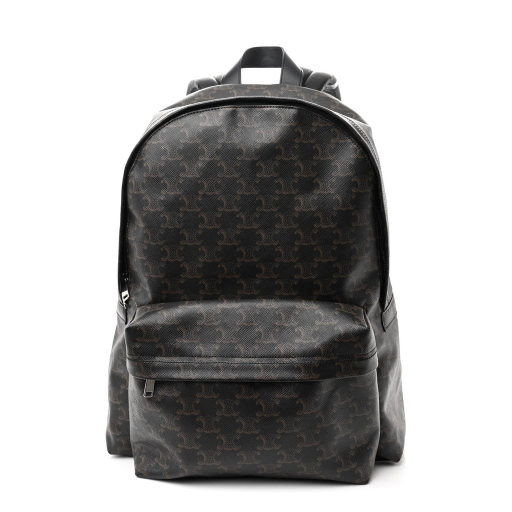 Triomphe Canvas XL Calfskin Backpack Black