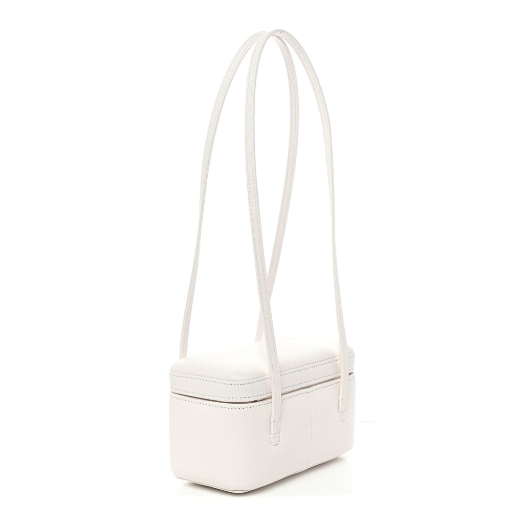 Shiny Caviar Preppy Coco Long Vanity With Strap White