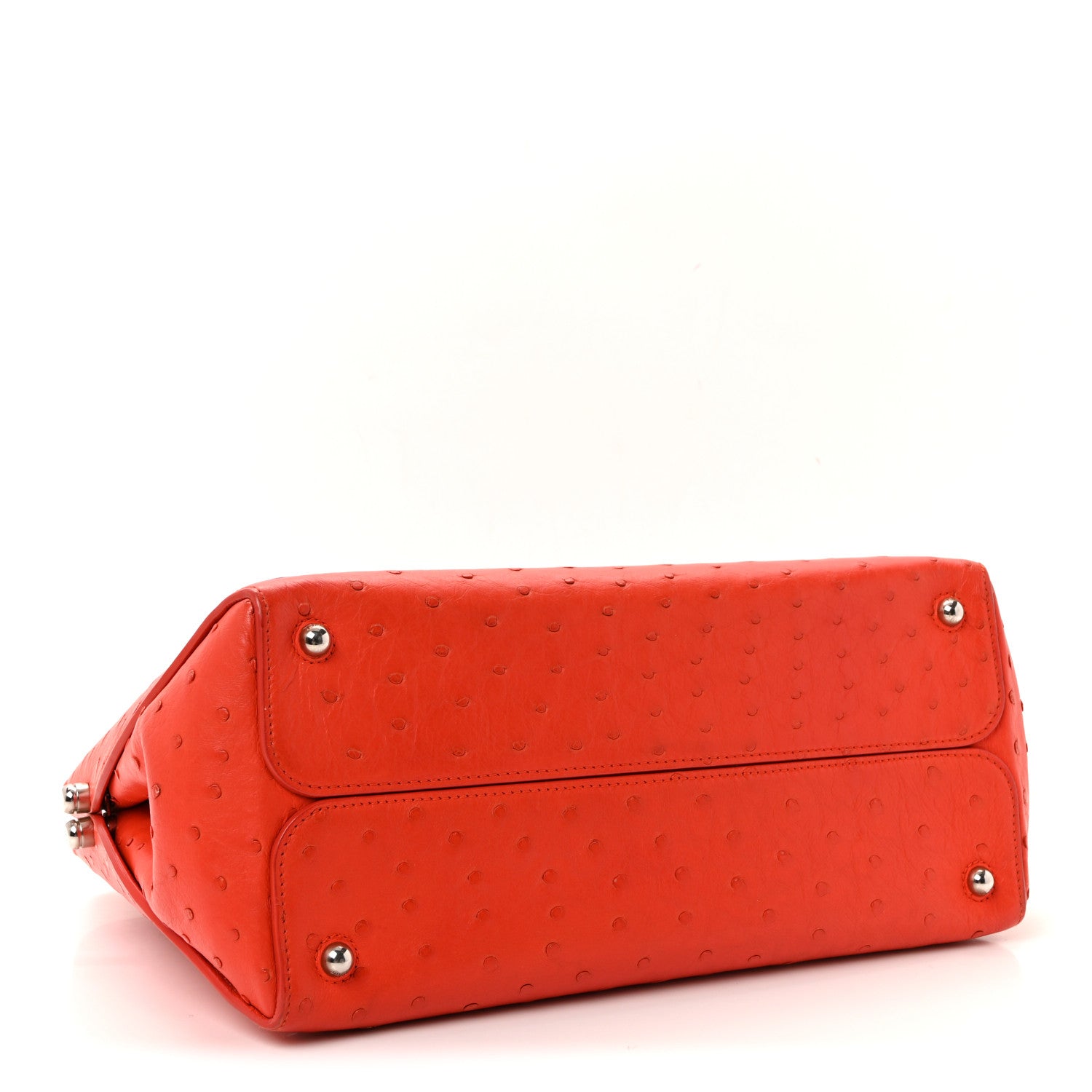 Ostrich Large Open Bar Tote Orange