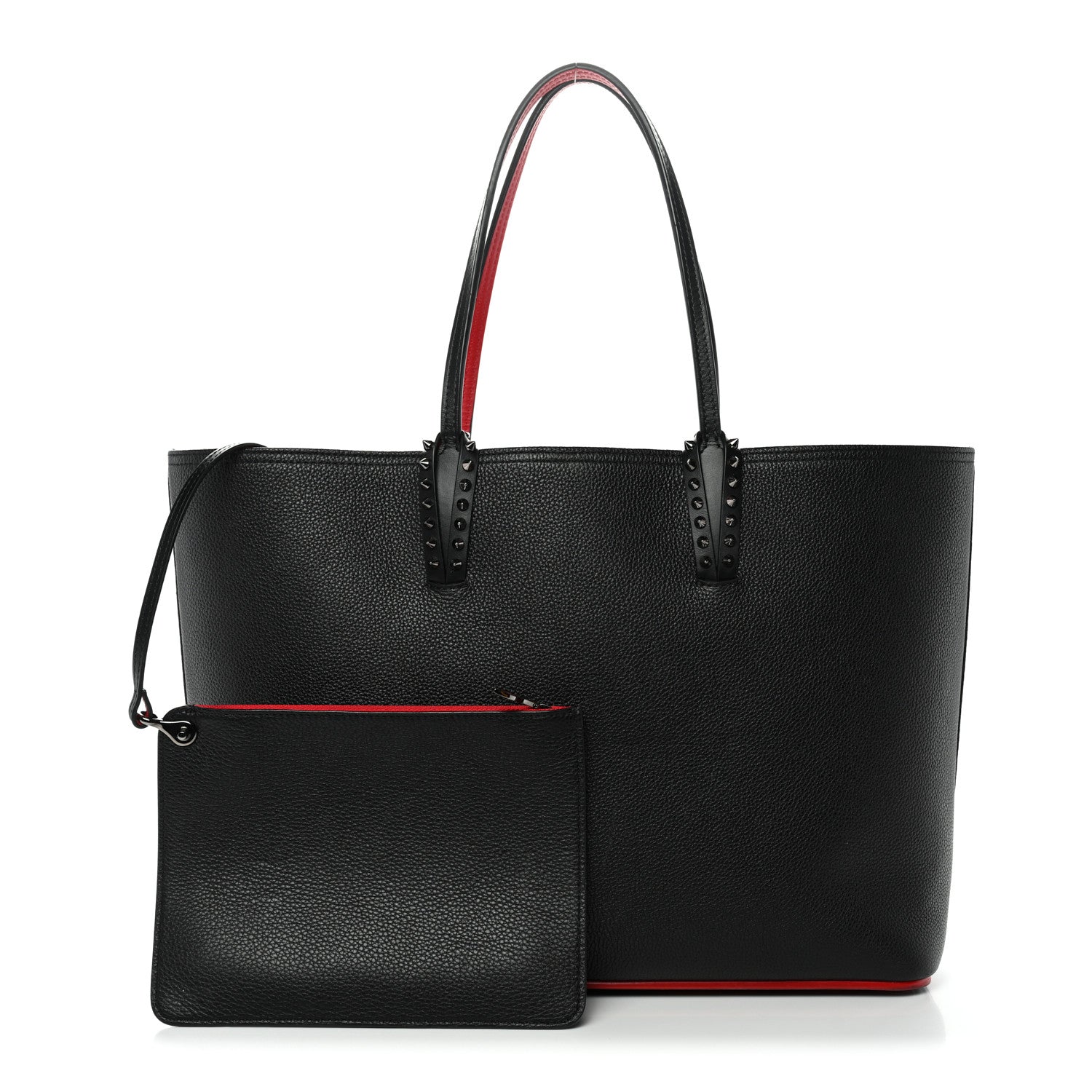 Calfskin Spikes East West Cabata Tote Black