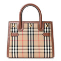 Calfskin Vintage Check Mini Two Handle Title Bag Archive Beige