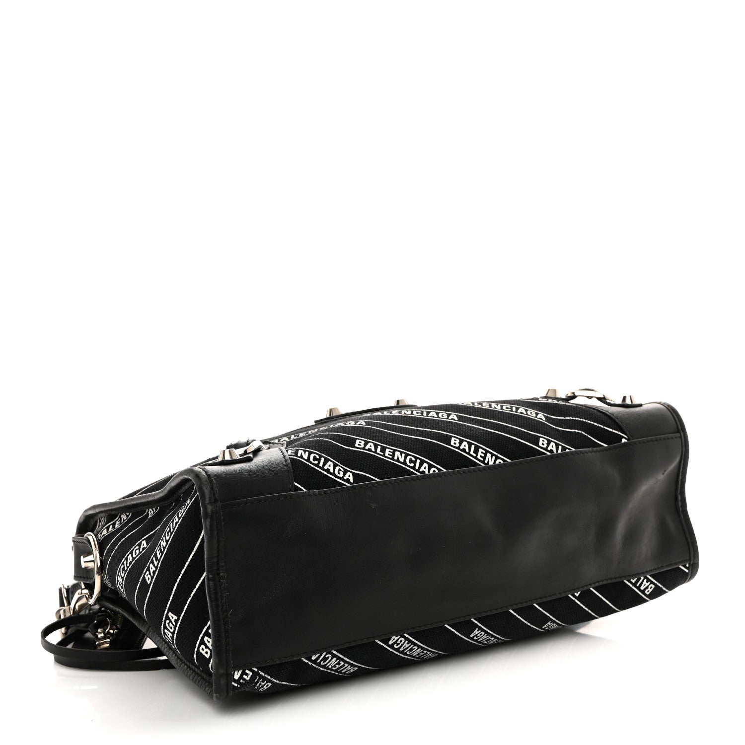 Canvas Satin Calfskin Diagonal Allover Logo Print Classic Silver Hardware S City Black White