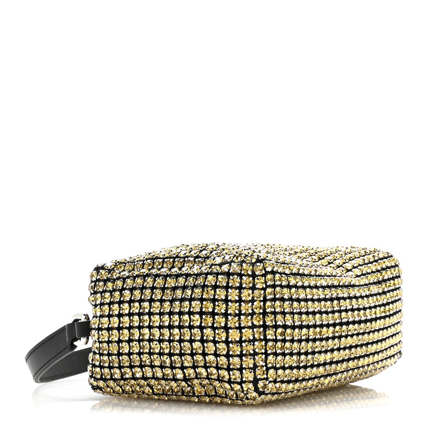 Mesh Crystal Rhinestone Mini Heiress Pouch Porcelain