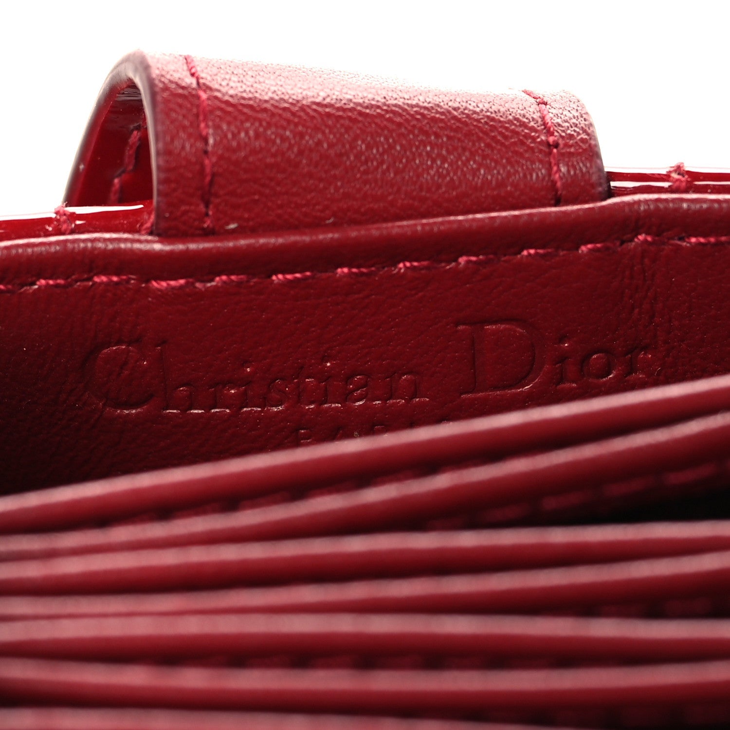 Patent Cannage Lady Dior 5-Gusset  Holder Rouge