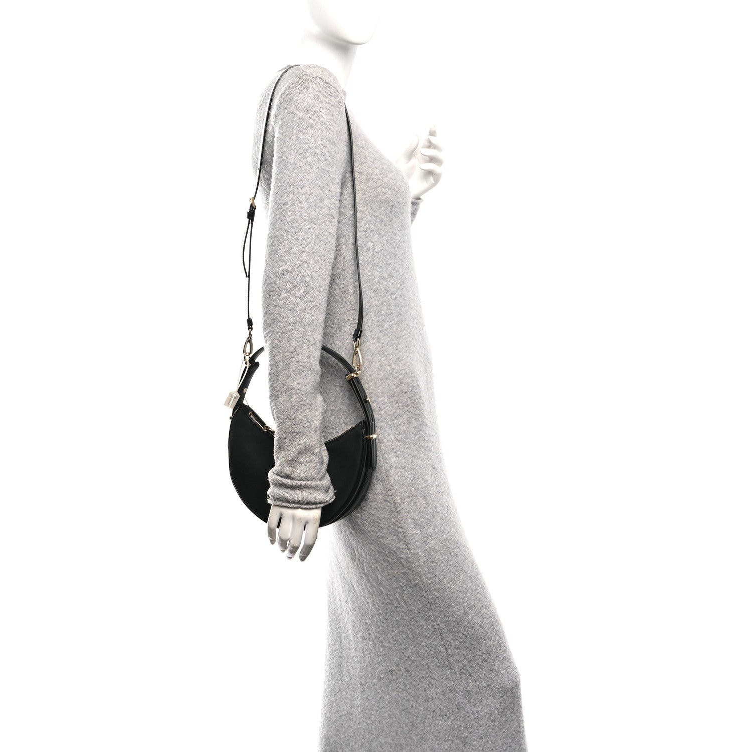 Re-Nylon Spazzolato Small Arque Shoulder Bag Black