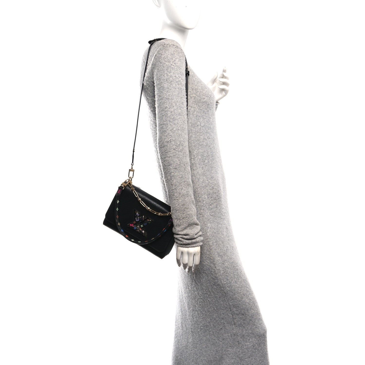 LV X TM Epi Twist MM Slim Shoulder Bag Black