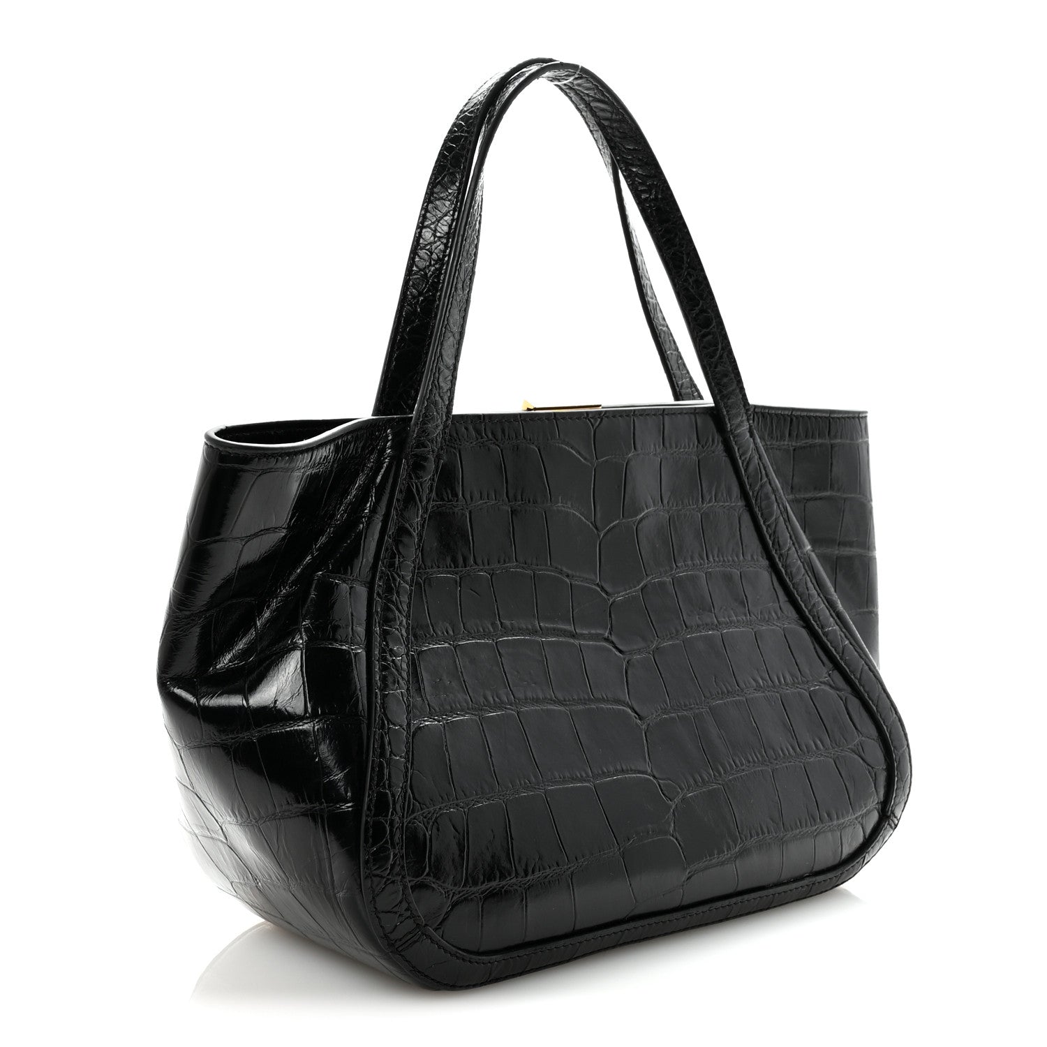 Calfskin Crocodile Embossed Small Greca Goddess Shoulder Bag