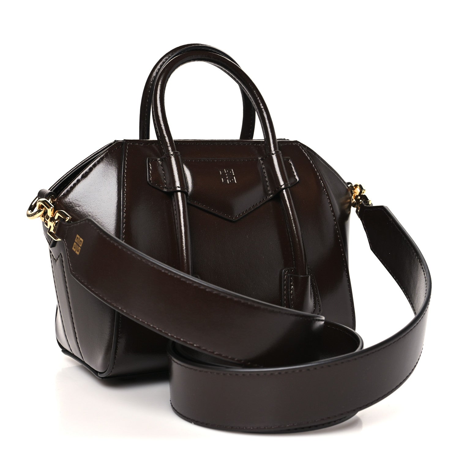 Box Calfskin Toy Lock Antigona Shoulder Bag Ebony Brown