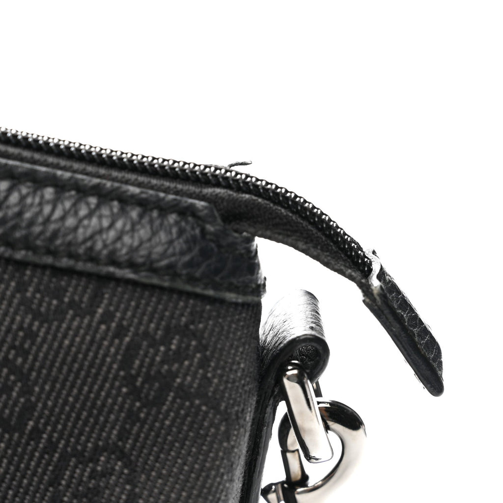 Nylon Monogram Medium GG Charm Dome Satchel Black