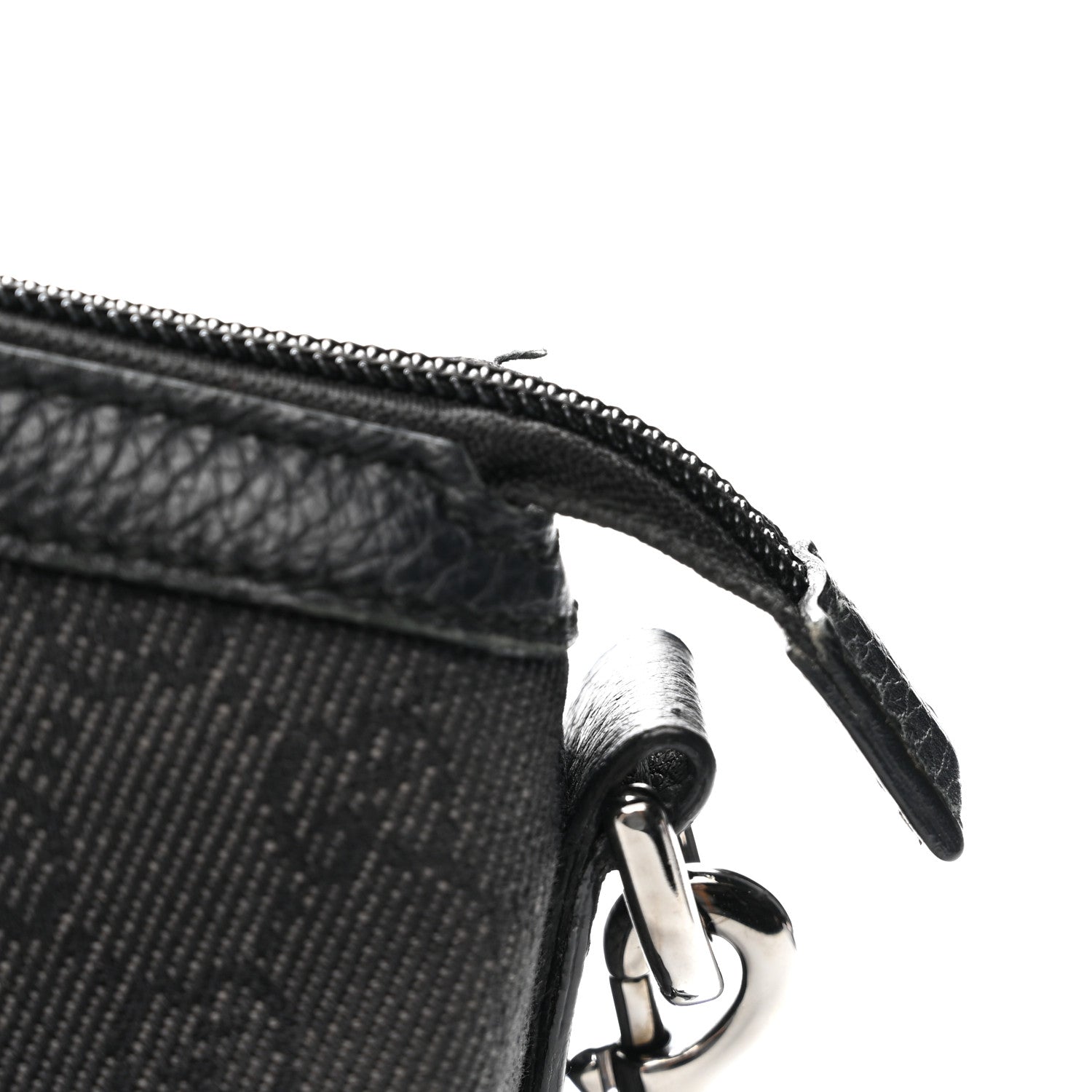 Nylon Monogram Medium GG Charm Dome Satchel Black
