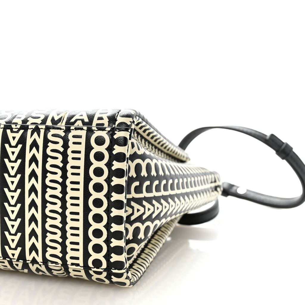 Calfskin Small The Monogram Tote Black White