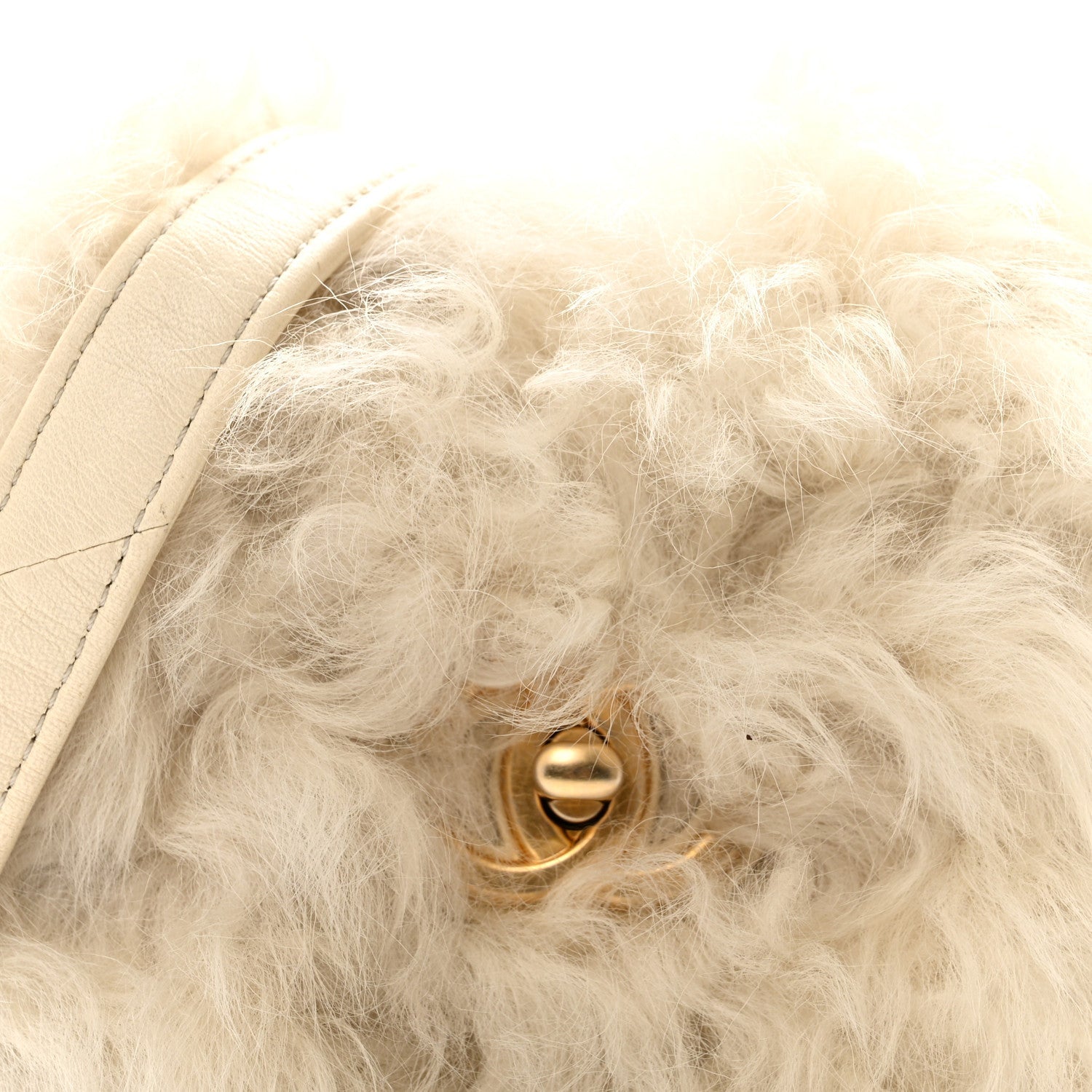 Fantasy Fur CC Mini Flap Bag White